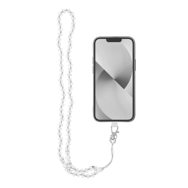 Bild von Universelle Handykette mit Steinchen in weiß
